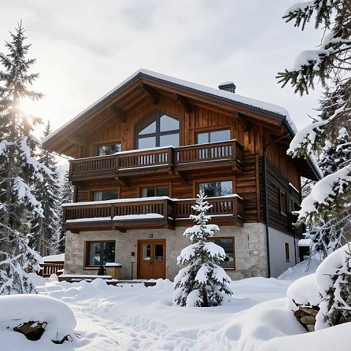 Ski Resort Cabin in Snowy Woods