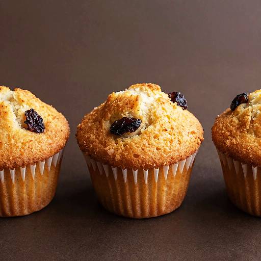 Close-Up of Freshly Baked Raisin Muffins