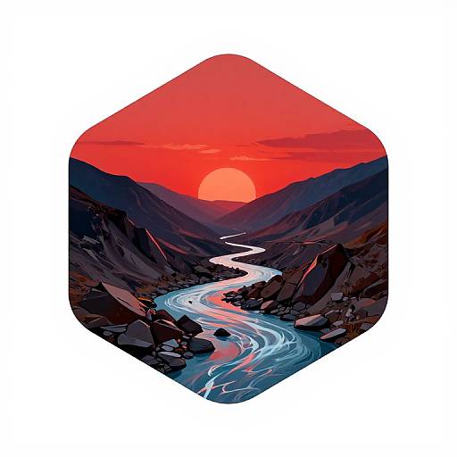 Chromatic Aberration Hexagon Landscape