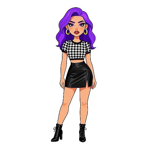 Edgy Modern Woman in Houndstooth