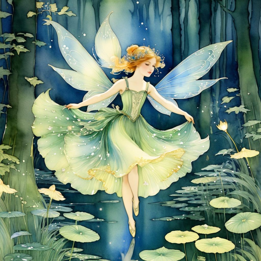 Cheerful Fairy in Enchanted Forest