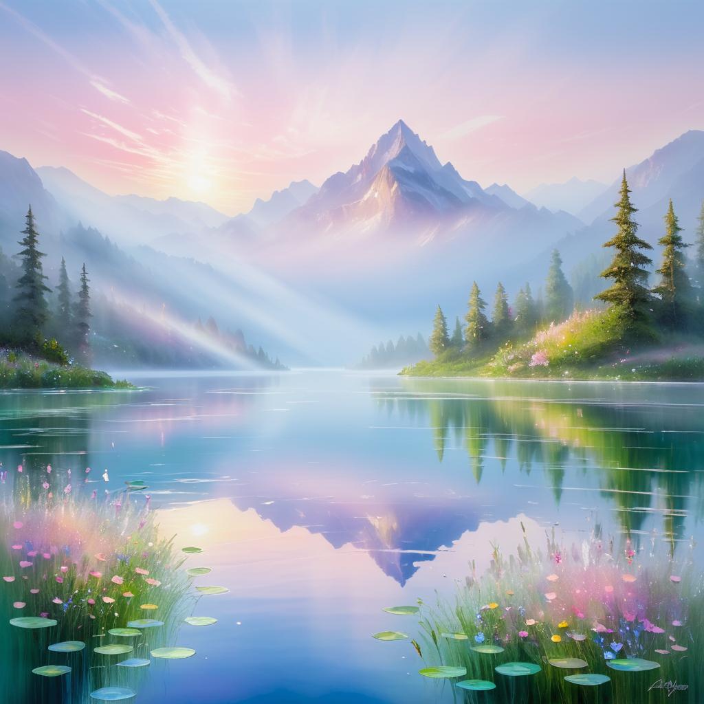 Serene Mountain Lake at Dawn