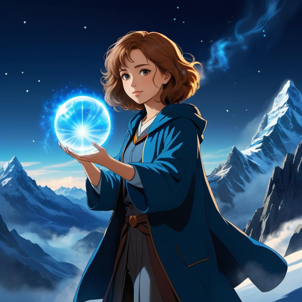 Anime Hermione with Magic Orb and Mist