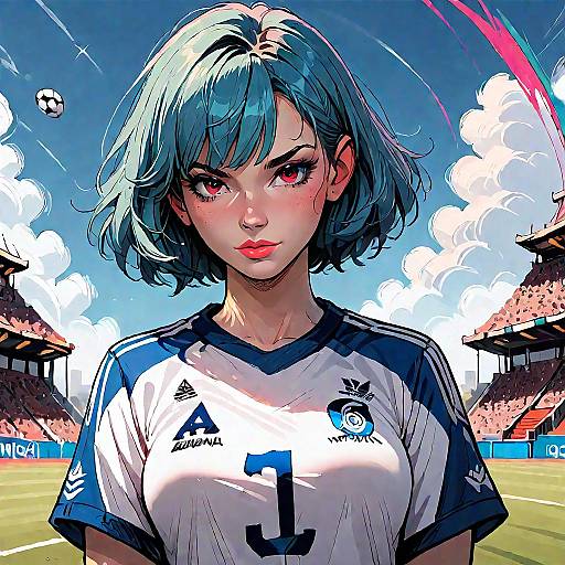 Two Girls Playing Soccer Anime