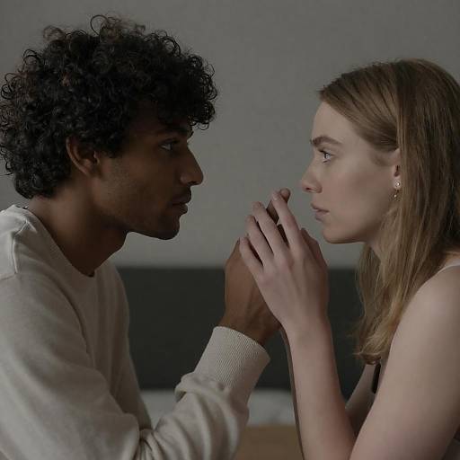 Intimate Moments in a Dimly Lit Room