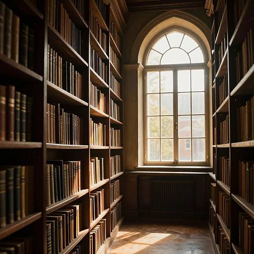 Ancient Library Sunlit Serenity