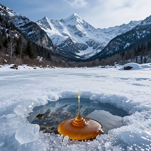 Frozen Time Mountains Over Crystal Valley