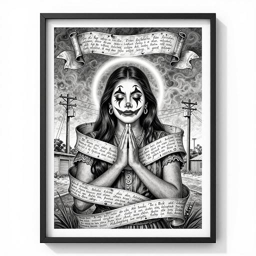 Chicano Art: Praying Woman with Halo