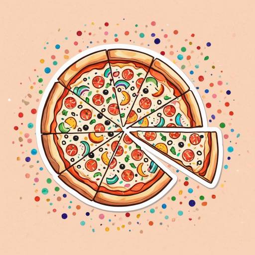 Cute Pizza Sticker with Vibrant Aesthetic
