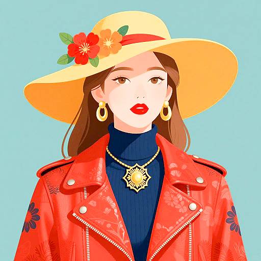 Stylish Woman in Vibrant Colors