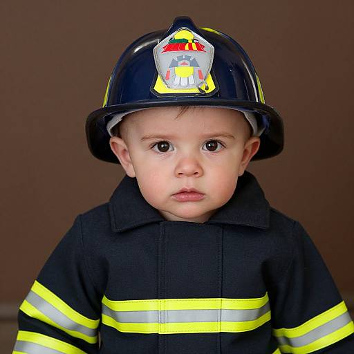 Infant Boy in Firefighter Costume