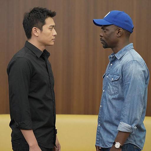 Two Men Face to Face Intense Standoff