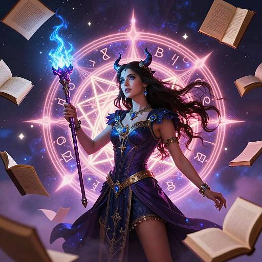 Arcane Warlock Girl with Magic