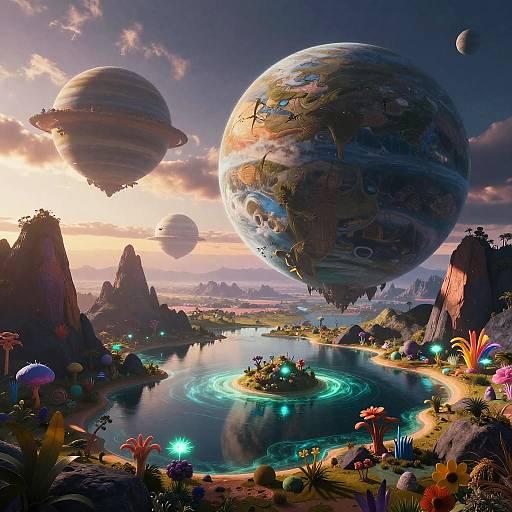 Surreal AI-Generated Extraterrestrial Landscapes