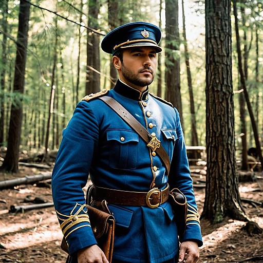 Civil War Union Soldier in Forest