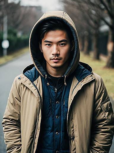 Realistic Portrait of Casual Male in Coat