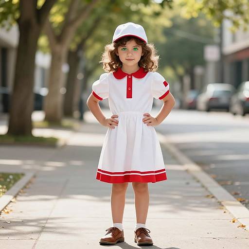 Young Girl on Sunny Urban Street
