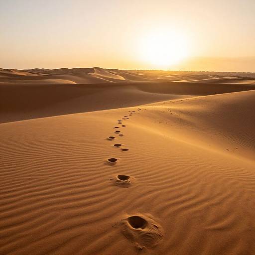 Golden Sunset Over Serene Desert Dunes