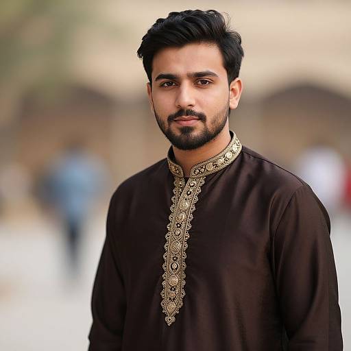 Pakistani Man in Traditional Sherwani