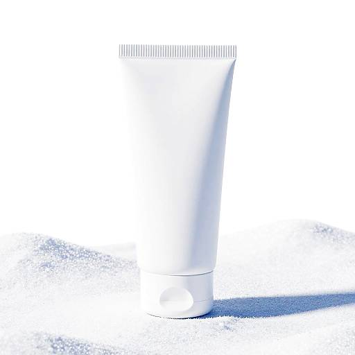 Minimal White Ribbed Tube on Snow