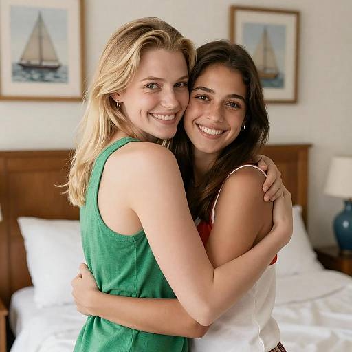 Warm Embrace Between Two Friends