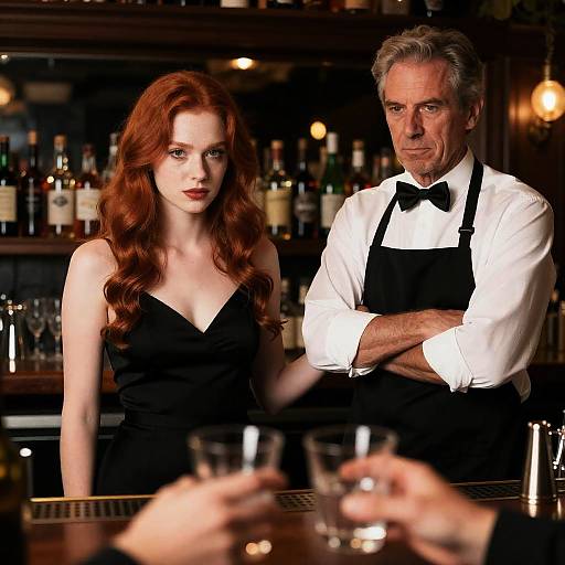 Intense Bar Scene with Dramatic Lighting