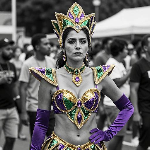 Regal Mardi Gras Woman Contrast