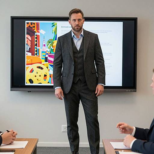 Confident Man in Stylish Meeting Room
