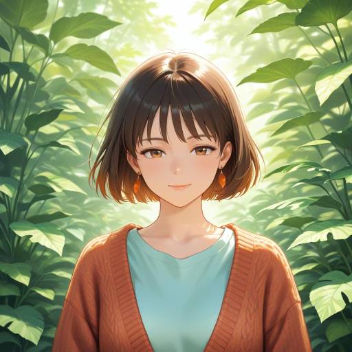 Serene Girl in Lush Ghibli Jungle Serene Girl in Lush Ghibli Jungle