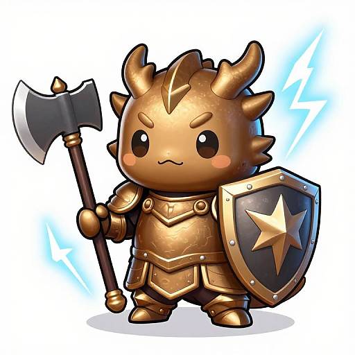 Kawaii Bronze Dragonborn Warrior