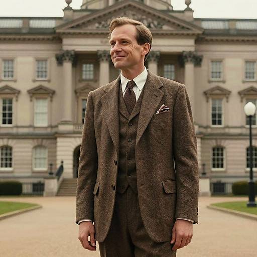 Vintage Politician in Tweed Jacket