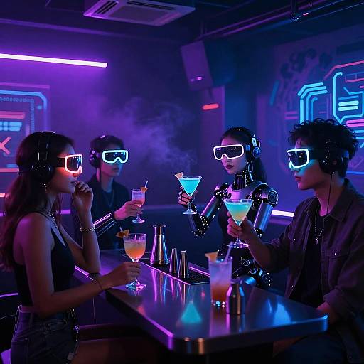 Cyberpunk Club Neon Nightlife