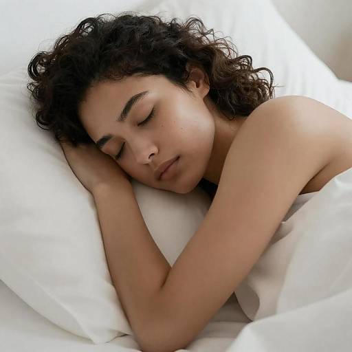 Serene Portrait of a Curly Haired Woman