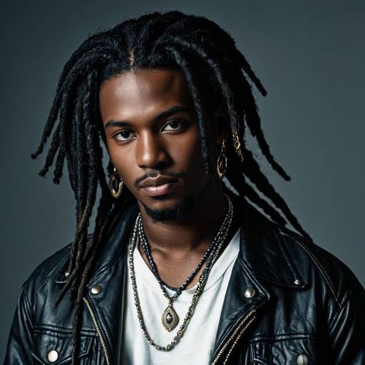 Stylish Black Male with Dreadlocks and Jewelry