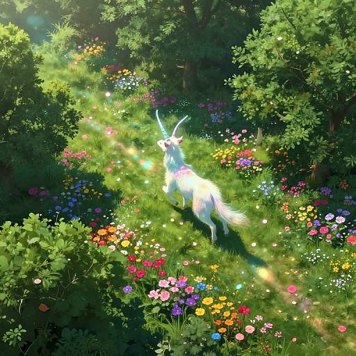 Ethereal Mythical Creature in Summer Glade