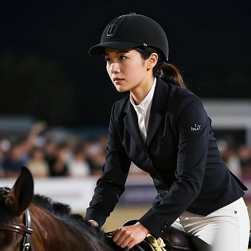 Equestrian Masterpiece: Night Rider in Focus