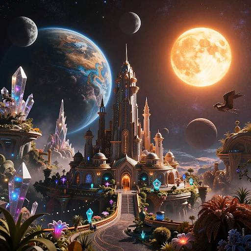 Futuristic Alien Cities on Bioluminescent Planets