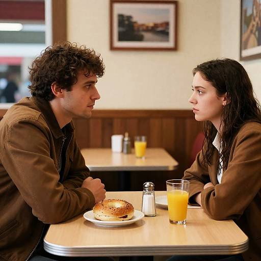Serious Conversation at a Diner Table