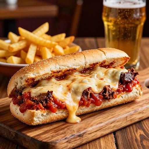 Francesinha Sandwich in Cozy Bistro