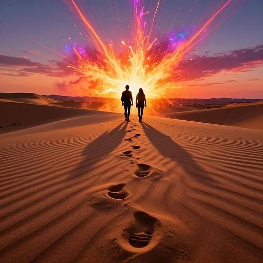 Surreal Sunset Desert Journey