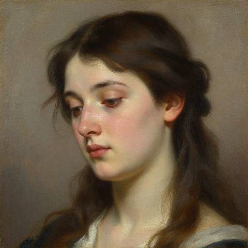 Bouguereau Style Serene Female Portrait