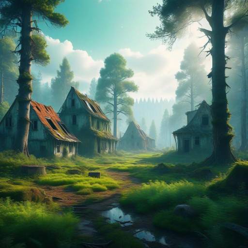 Enchanted Forest with Abandoned Village