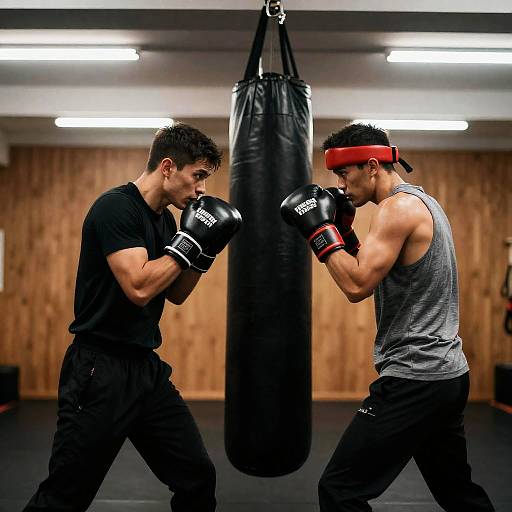 Dynamic Boxing Duel in a Gym