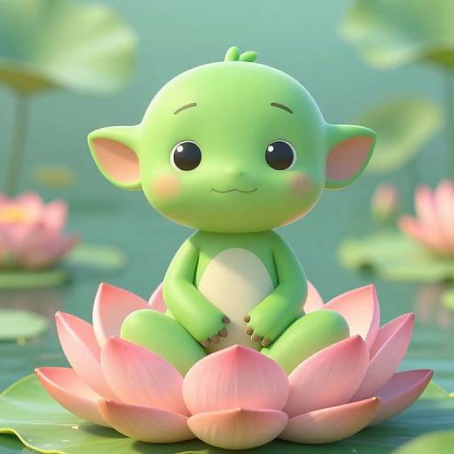 Green Skinned Aray Tara on Lotus