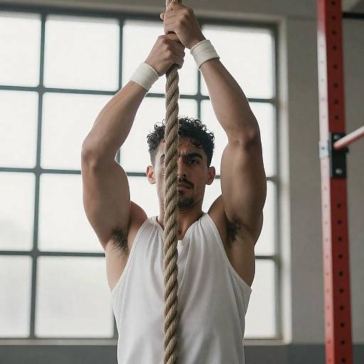 Muscular Man Training in Gym