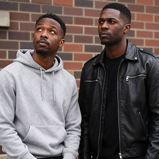 Casual Portrait of Two Black Men Outdoors