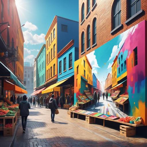 Vibrant Expressionist Cityscape with Street Art Vibrant Expressionist Cityscape with Street Art