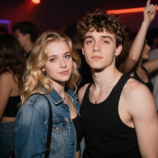 Nightclub Moment: Young Couple in Focus