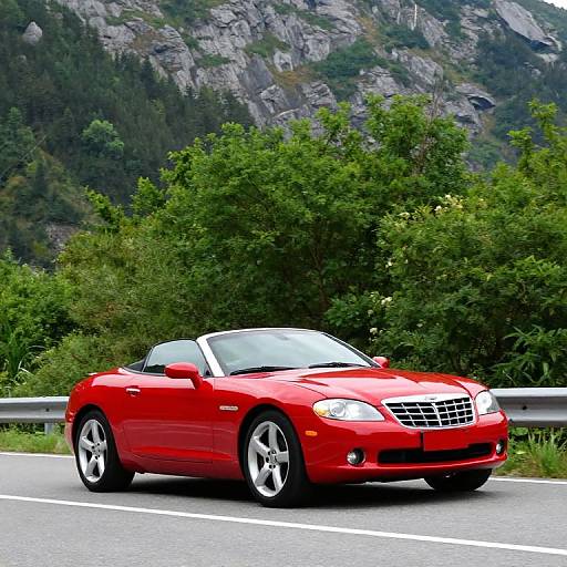 Red Chrysler Crossfire Mountain Cruise