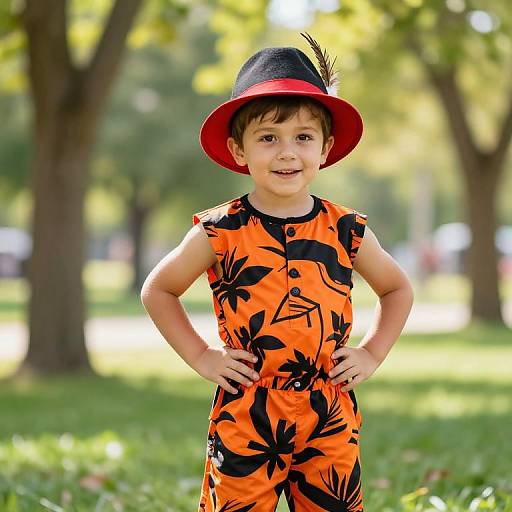 Vibrant Boy in Sunny Park